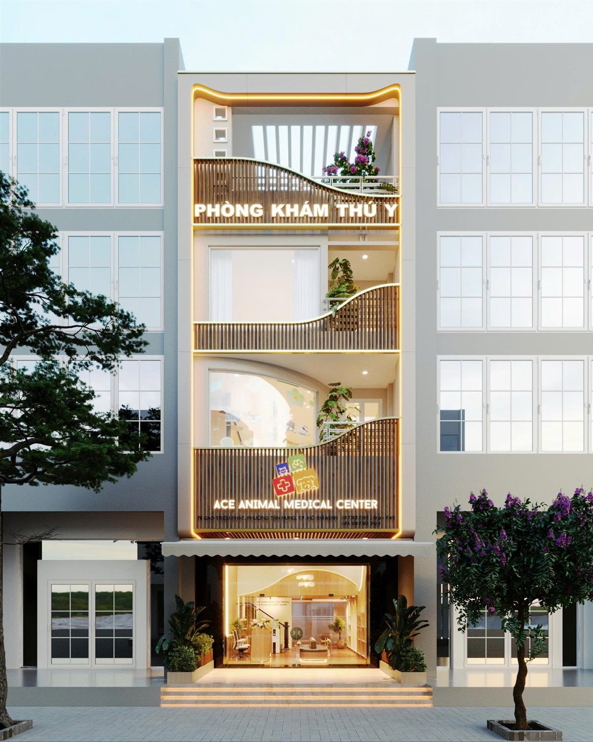 Mặt tiền phòng khám thú y ACE Animal Medical Center
